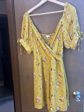 Ten Sixty Sherman Yellow Floral Wrap Mini Jumper